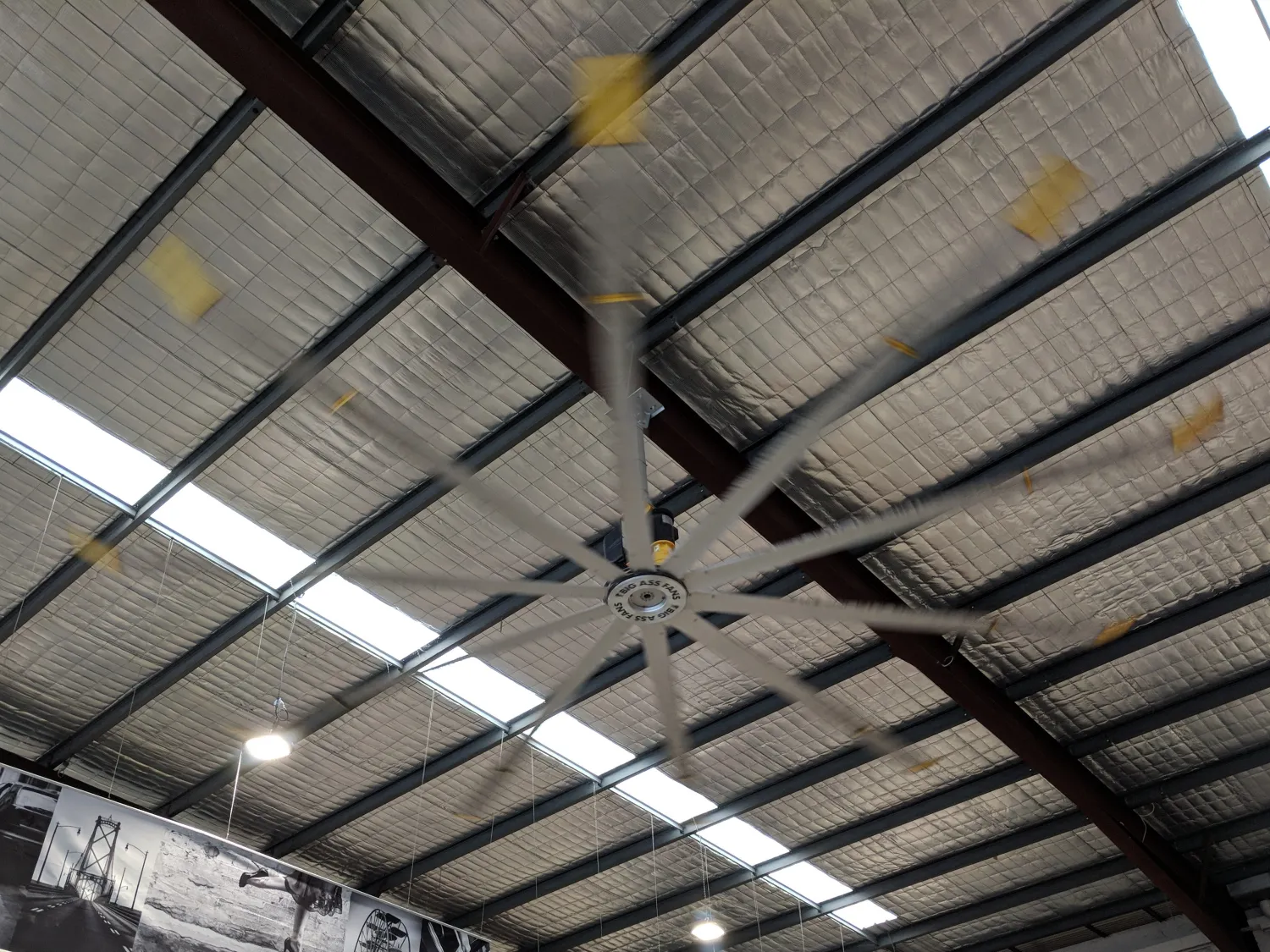 Industrial HVLS fan install — warehouse air movement